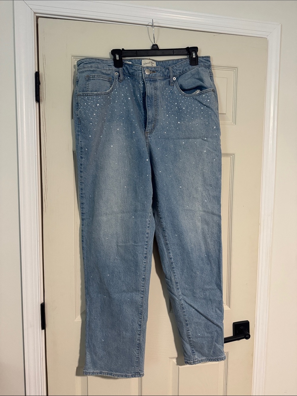 Universal Thread Light Blue Boyfriend Jeans with Rhinestone Detail